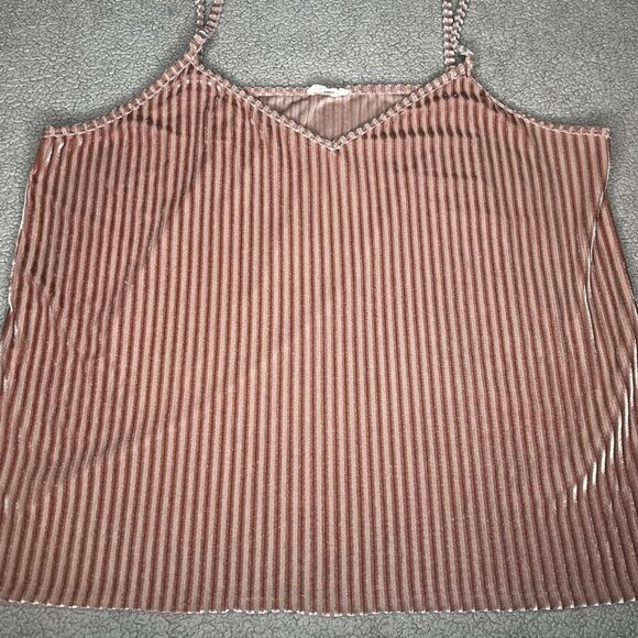 POL Tank Top Womens Large Pink Blush Velvet Fairy Cami Spaghetti Strap V Neck - Picture 3 of 8